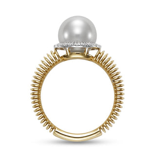 Mastoloni 18K Gold Cultured Pearl Ring with Diamond