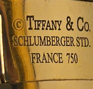 Vintage Tiffany & Co. 18K Gold Jean Schlumberger Blue Vitreous Paillonné Enamel Bangle