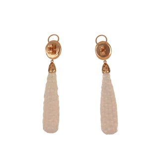 Tenenbaum 18K Rose Gold Pink Tourmaline, Rose Quartz & Yellow Diamond Drop Earrings