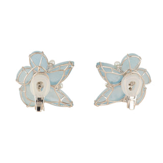 Tenenbaum 18K White Gold Aqua, Pearl and Diamond Earrings