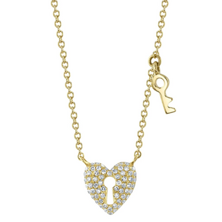 Shy Creation 14K Gold Diamond Heart Necklace