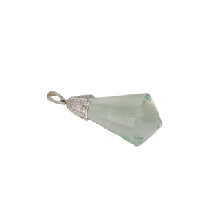 Tenenbaum Workshop 18K White Gold Aqua Drop Pendant with Diamond