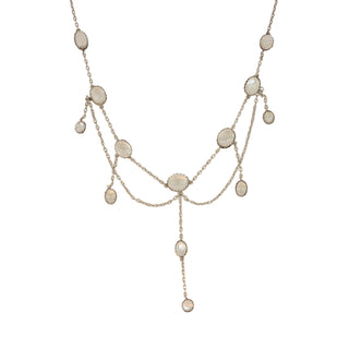 Victorian Sterling Silver Moonstone Festoon Necklace