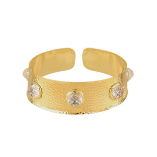 David Webb 18K Gold 57th Street Headlights Rock Crystal Necklace