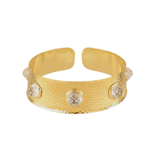 David Webb 18K Gold 57th Street Headlights Rock Crystal Choker Necklace