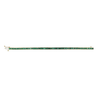 Vintage 1990s 18K Gold Emerald Line Bracelet