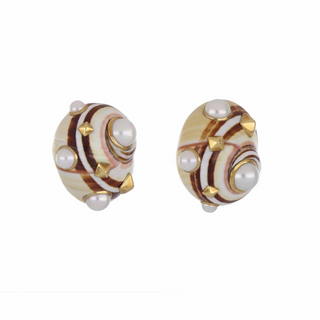 Trianon 18K Gold Special Shell Earrings with Pearls