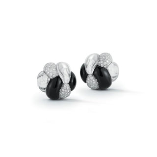 Seaman Schepps 18K White Gold Onyx, Rock Crystal & Diamond Knot Earrings