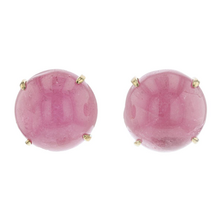 Vintage Seaman Schepps 14K Gold Pink Tourmaline Earrings
