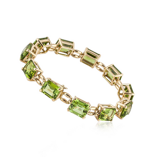 Estate Laura Munder 18K Gold Peridot Link Bracelet