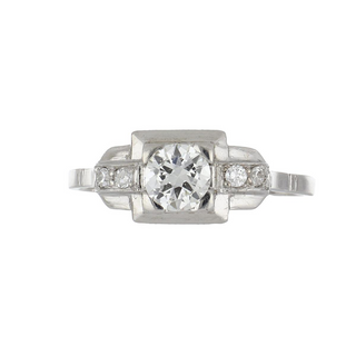 Retro 0.65 Carat Old European-Cut Diamond Engagement Ring
