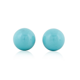 Estate Platinum Turquoise Bead Earrings