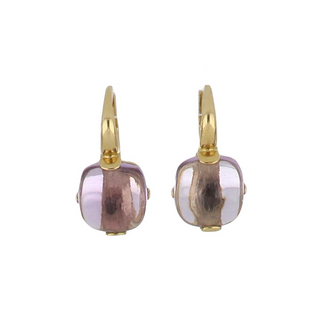 Antonio Papini 18K Gold Amethysts Drop Earrings