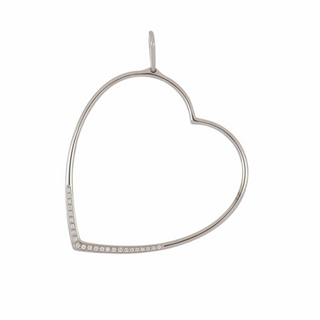 Antonio Papini 18K White Gold Oversized Heart Pendant