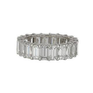 Estate Kwiat Platinum Emerald-Cut Diamond Eternity Band