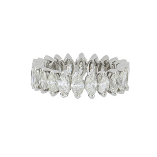 Mid-Century Platinum Marquise-Cut Diamond Eternity Band
