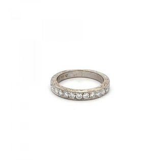 Estate 18K White Gold Diamond Half Band