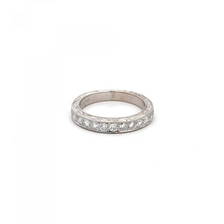 2000s 18K White Gold Round Brilliant-Cut Diamonds Half Band
