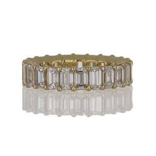 18K Gold Emerald Cut Diamond Eternity Band