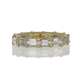 18K Gold Emerald Cut Diamond Eternity Band