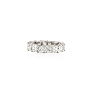 Estate Platinum Asscher Cut Diamond Eternity Band