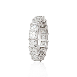 Estate Platinum Asscher Cut Diamond Eternity Band