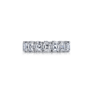 Platinum Asscher Cut Diamond Eternity Band