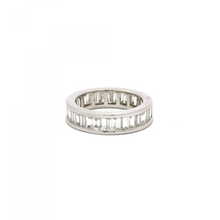 Vintage 1990 Platinum Baguette Cut Diamond Eternity Band