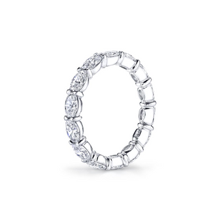 Platinum Oval Cut Diamond Eternity Band