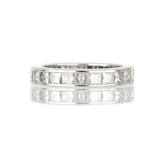 Estate Van Cleef & Arpels Platinum Princess Cut Diamond Eternity Band