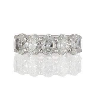 Platinum Oval Cut Diamond Half Band