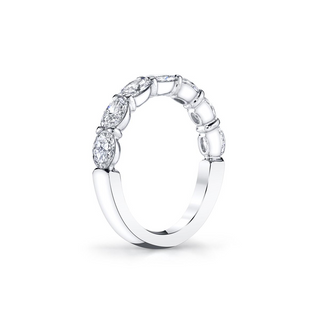 Platinum Oval Cut Diamonds Half Band