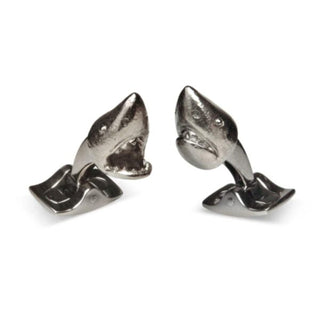 Deakin & Francis Sterling Silver Shark Cufflinks