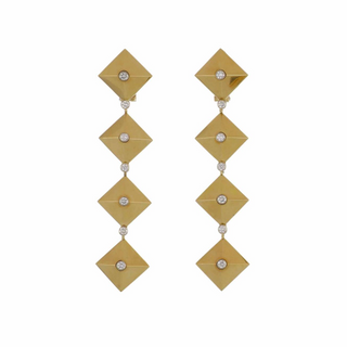 Aletto Brothers 18K Gold Diamond Pyramid Drop Earrings
