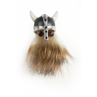 Deakin & Francis Sterling Silver Gemset Hairy Viking Lapel Pin