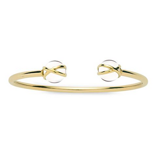 L. Klein 18K Gold Rock Crystal Prisma Bangle Bracelet