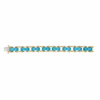 Aletto Brothers 18K Gold Turquoise Bridge Bracelet with Diamonds