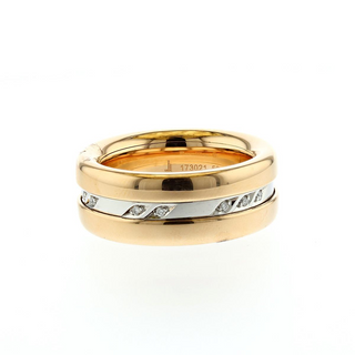 Jorg Heinz Two-Tone 18K Gold Round Brilliant-Cut Diamonds Eternity Band