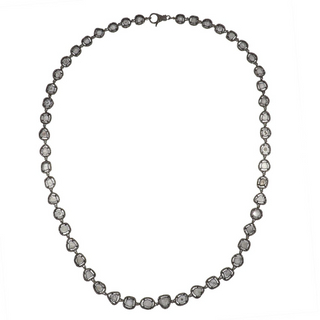 Maharaja Black Sterling Silver Diamond Slice Necklace