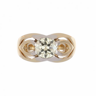 Art Deco Two-Tone Old European-Cut Diamond Ring