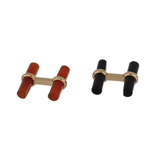 Vintage Van Cleef & Arpels Interchangeable Carnelian & Onyx Cufflinks