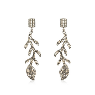 Estate 18K White Gold Diamond Drop Earrings with Diamonds