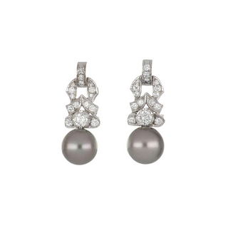 Tenenbaum Workshop Tahitian Pearl & Diamond Drop Earrings