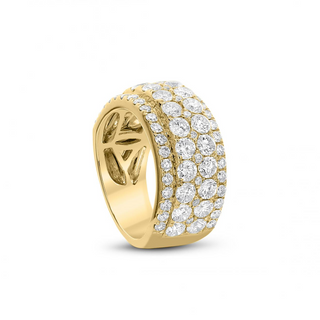 18K Gold Four Row Diamond Half Band