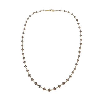 Estate 18K Gold Fancy Brown Diamond Bead Necklace