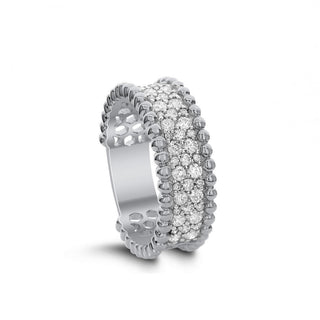 18K White Gold Diamonds 3/4 Band