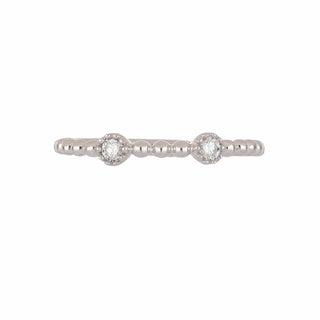 14K White Gold Diamond Half Band