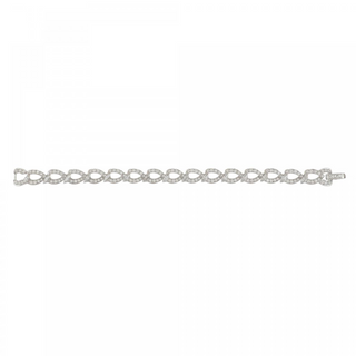 Mid-Century Platinum Diamond Open Link Bracelet