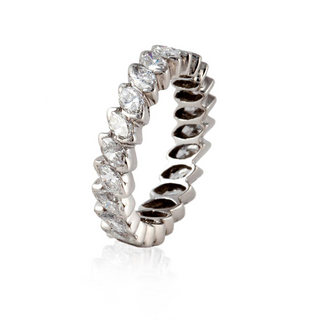 Vintage 1990s Platinum Marquise Cut Diamond Eternity Band