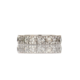 Art Deco Platinum Old Mine-Cut Diamond Eternity Band